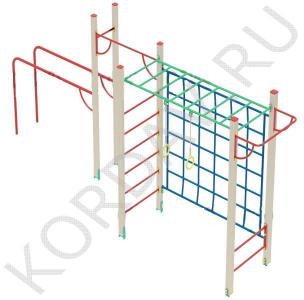 Рукоход с брусьями с кольцами с турником и шведской стенкой СК 6.581 (0)