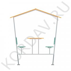 Столик детский с навесом и скамейками МАФ 10.052 (0)